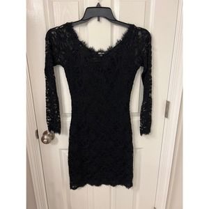 JUMP APPAREL Black Floral Lace Lined Strechy Party Dress size Medium